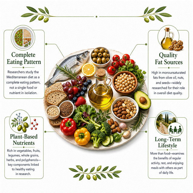Why Is the Mediterranean Diet Widely Studied in Nutrition Research?